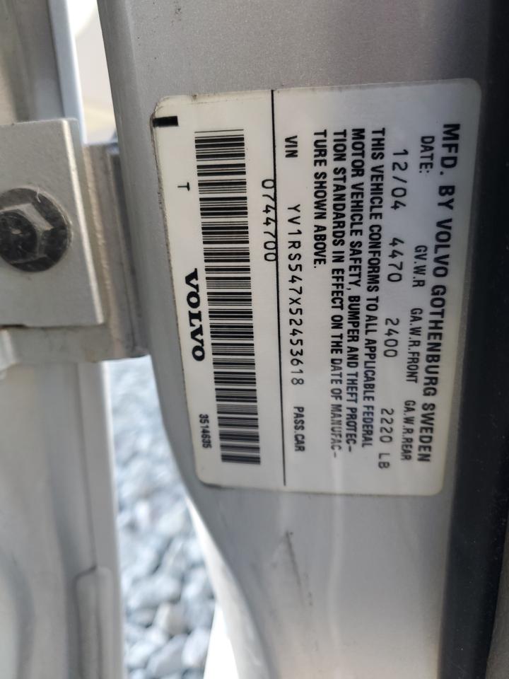 2005 Volvo S60 T5 VIN: YV1RS547X52453618 Lot: 86769095