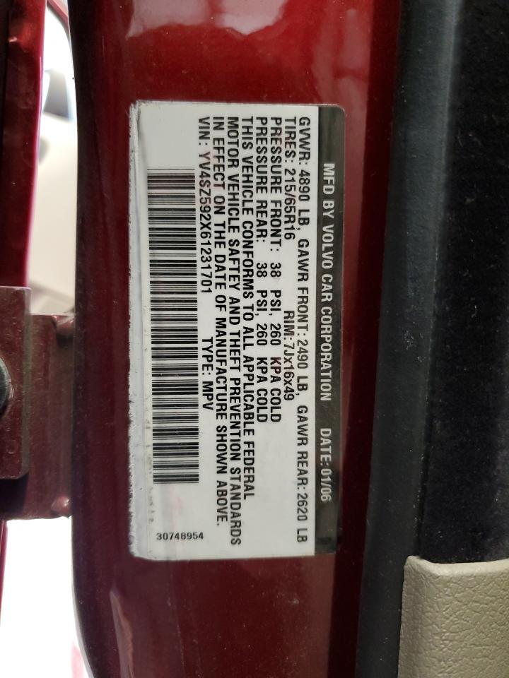 2006 Volvo Xc70 VIN: YV4SZ592X61231701 Lot: 89533255