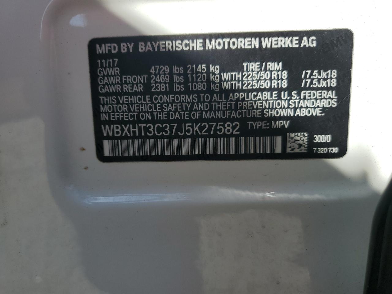 2018 BMW X1 xDrive28I VIN: WBXHT3C37J5K27582 Lot: 82433665