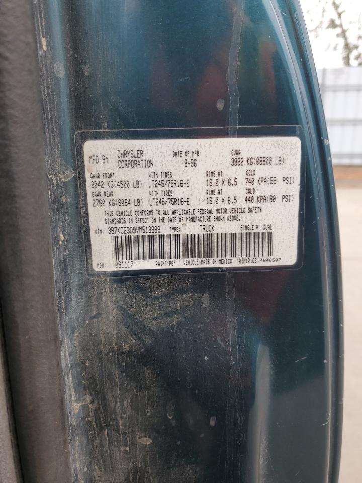 1997 Dodge Ram 2500 VIN: 3B7KC23D9VM513889 Lot: 82331685