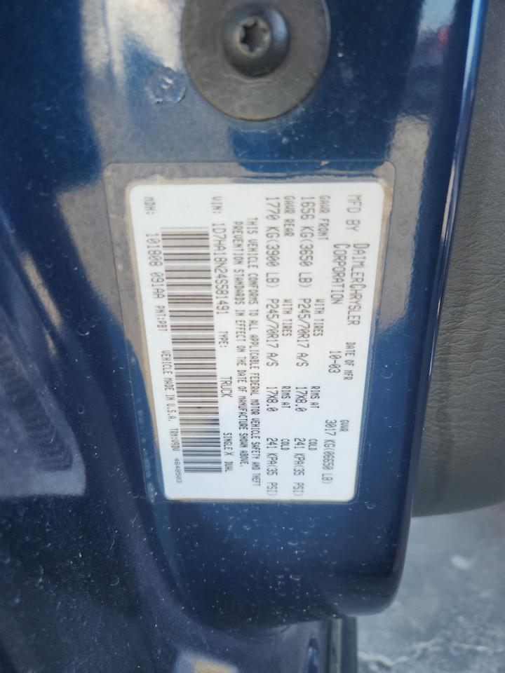 2004 Dodge Ram 1500 St VIN: 1D7HA18N24S581491 Lot: 87007315