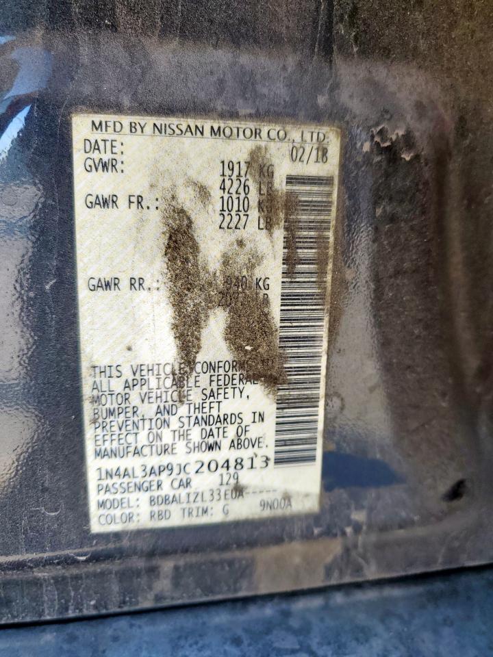 2018 Nissan Altima 2.5 VIN: 1N4AL3AP9JC204813 Lot: 85311085