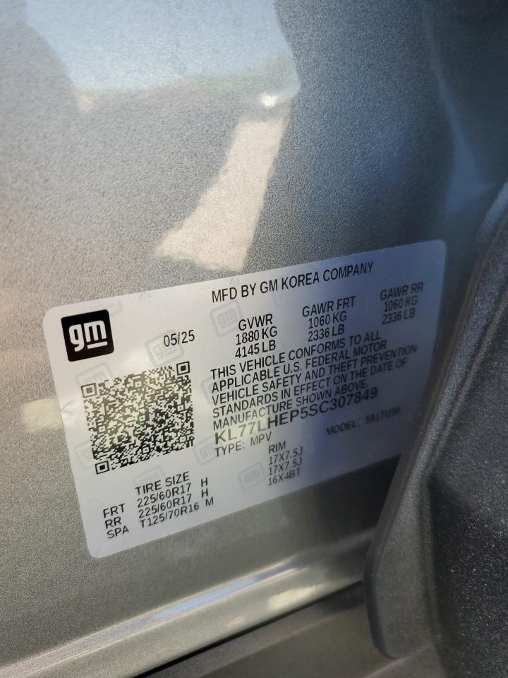 2025 Chevrolet Trax 1Lt VIN: KL77LHEP5SC307849 Lot: 85881575