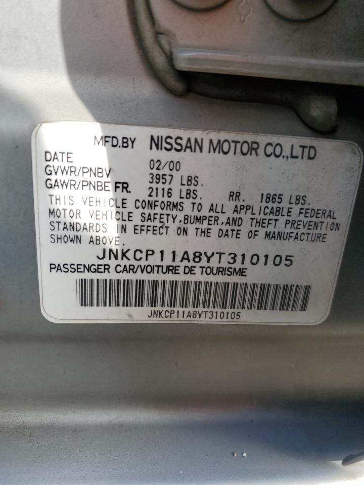 2000 Infiniti G20 VIN: JNKCP11A8YT310105 Lot: 89566605