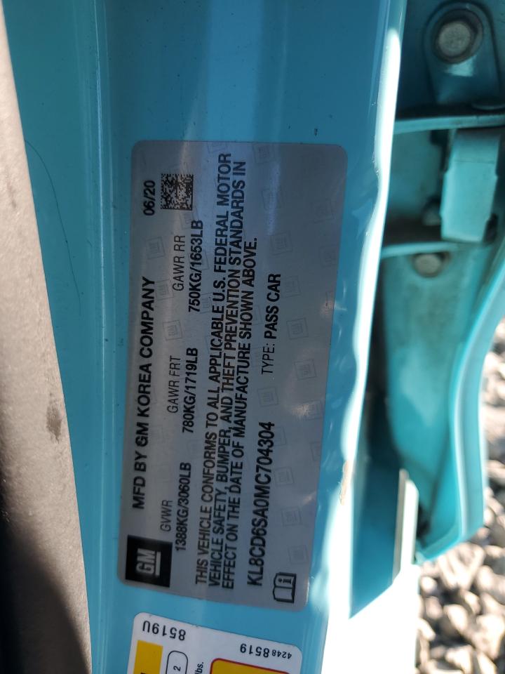 2021 Chevrolet Spark 1Lt VIN: KL8CD6SA0MC704304 Lot: 87420155