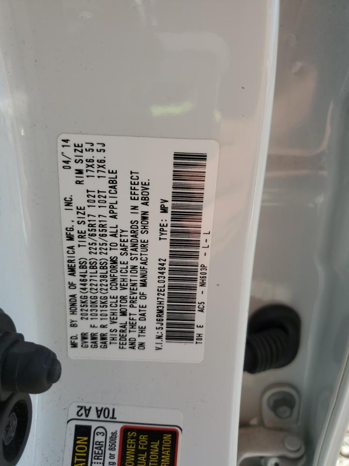 2014 Honda Cr-V Exl VIN: 5J6RM3H72EL034942 Lot: 82626545