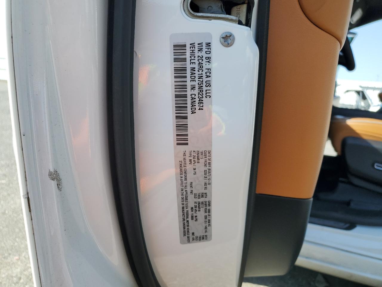 2022 Chrysler Pacifica Hybrid Pinnacle VIN: 2C4RC1N75NR234674 Lot: 82705285