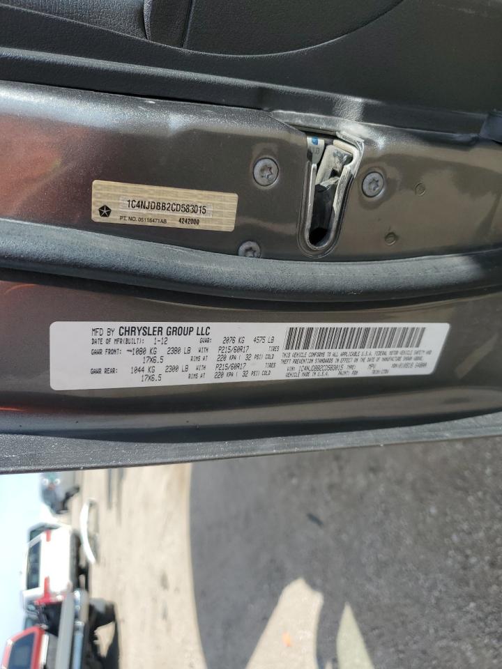 2012 Jeep Compass Sport VIN: 1C4NJDBB2CD583015 Lot: 82591555