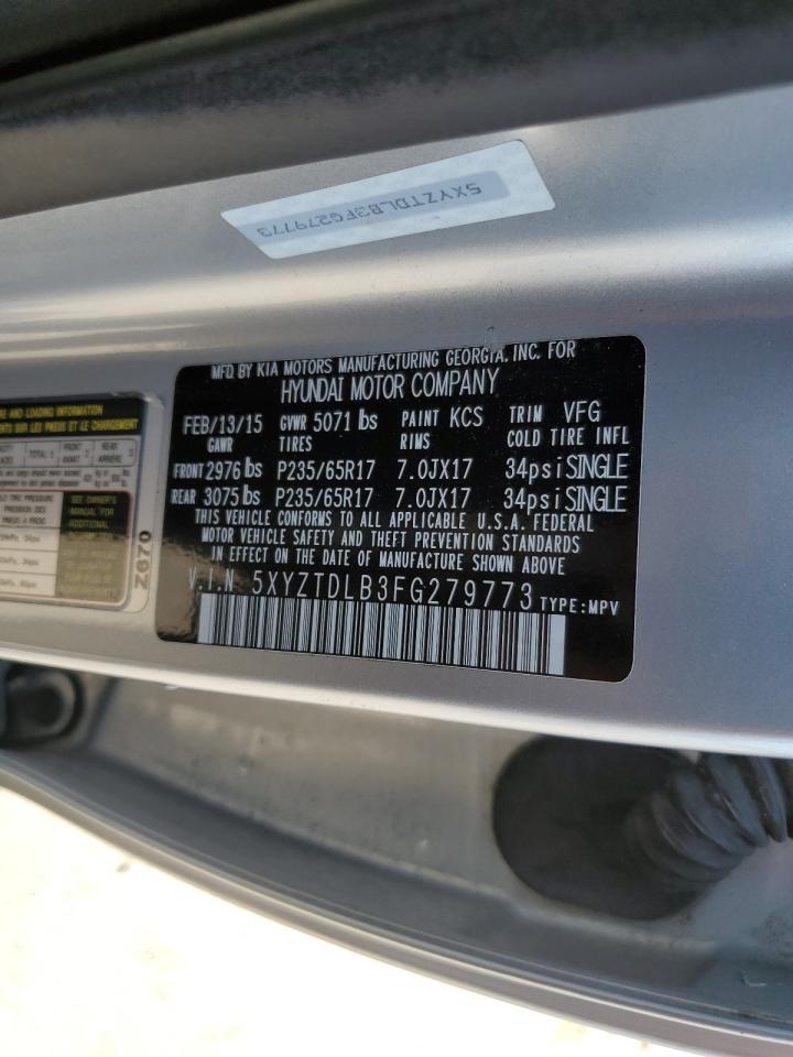 2015 Hyundai Santa Fe Sport VIN: 5XYZTDLB3FG279773 Lot: 81871825