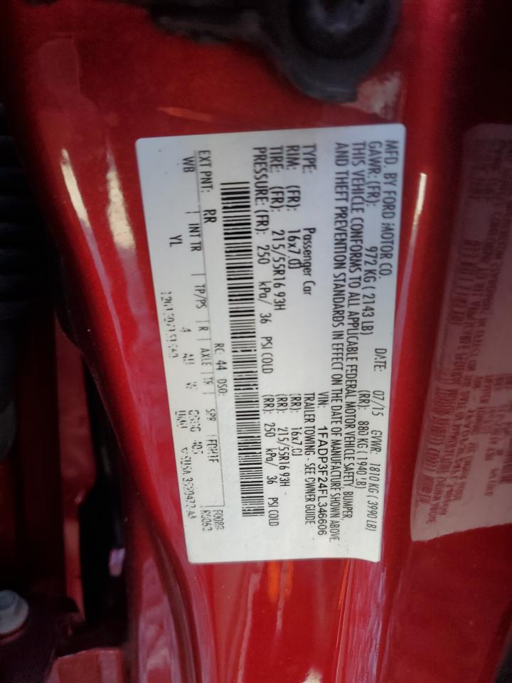 2015 Ford Focus Se VIN: 1FADP3F24FL346606 Lot: 82375525