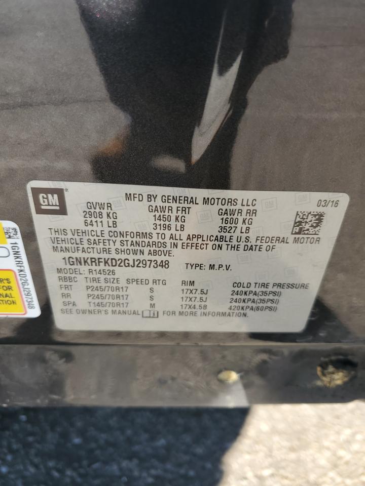 2016 Chevrolet Traverse Ls VIN: 1GNKRFKD2GJ297348 Lot: 82393065