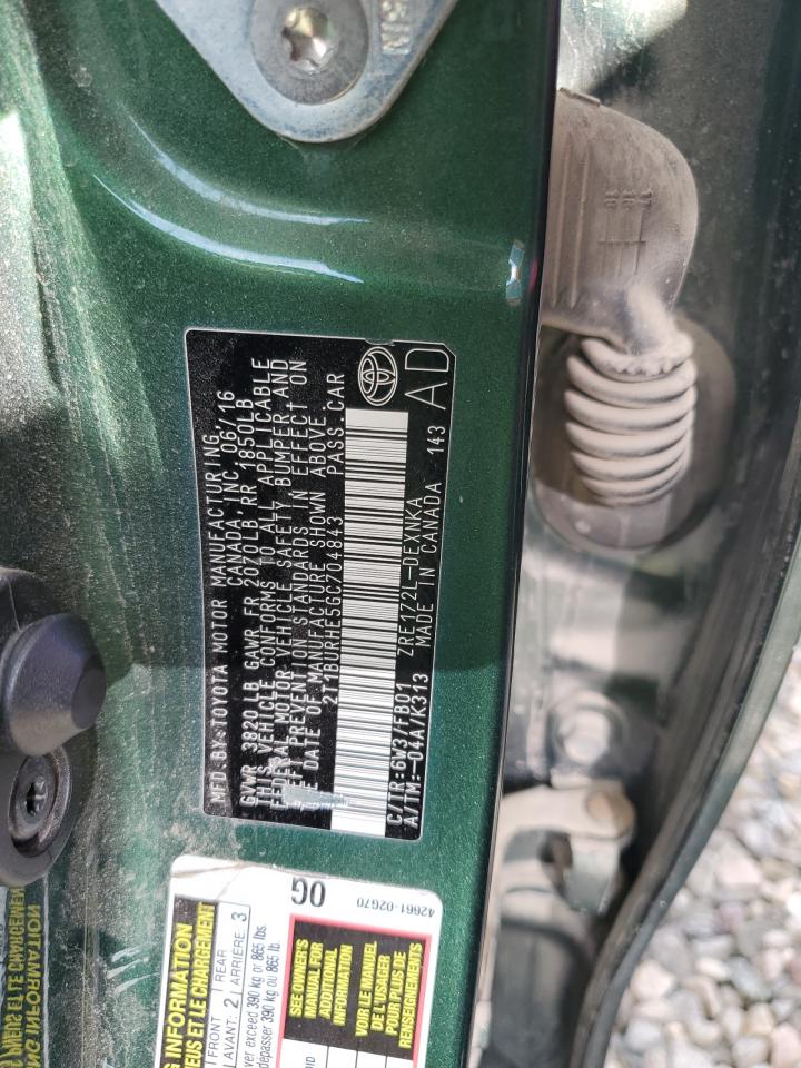 2016 Toyota Corolla L VIN: 2T1BURHE5GC704843 Lot: 84633285