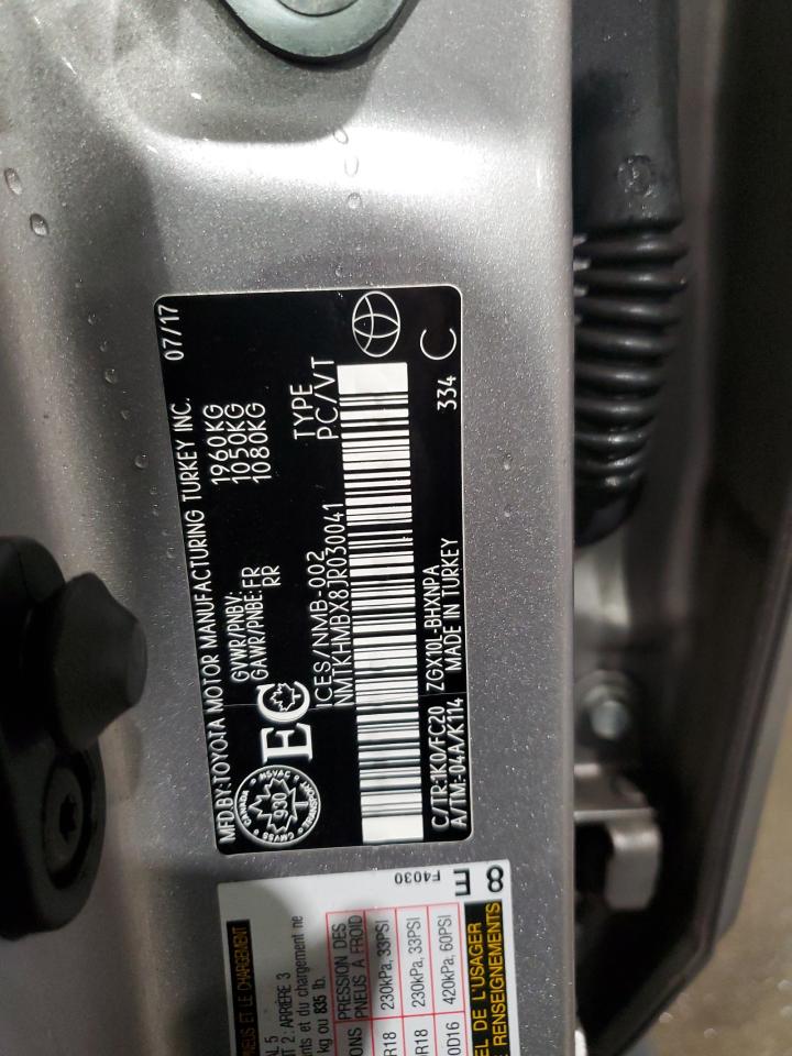 2018 Toyota C-Hr Xle VIN: NMTKHMBX8JR030041 Lot: 90872525