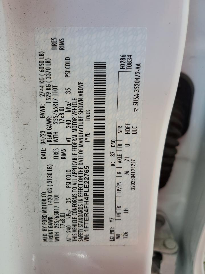 2023 Ford Ranger Xl VIN: 1FTER4FH4PLE22765 Lot: 85588405