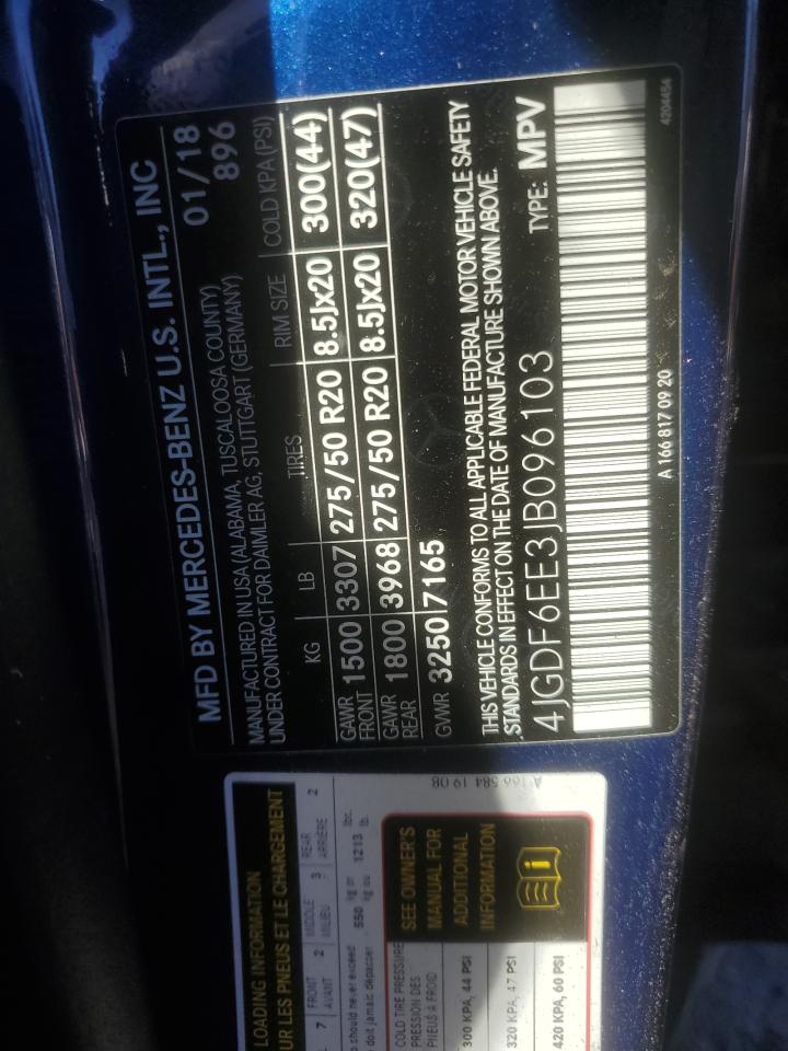 2018 Mercedes-Benz Gls 450 4Matic VIN: 4JGDF6EE3JB096103 Lot: 84539425