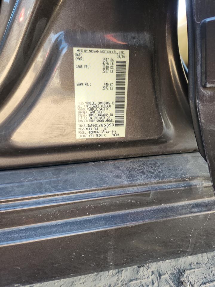 2016 Nissan Altima 2.5 VIN: 1N4AL3AP2GC285890 Lot: 86817105