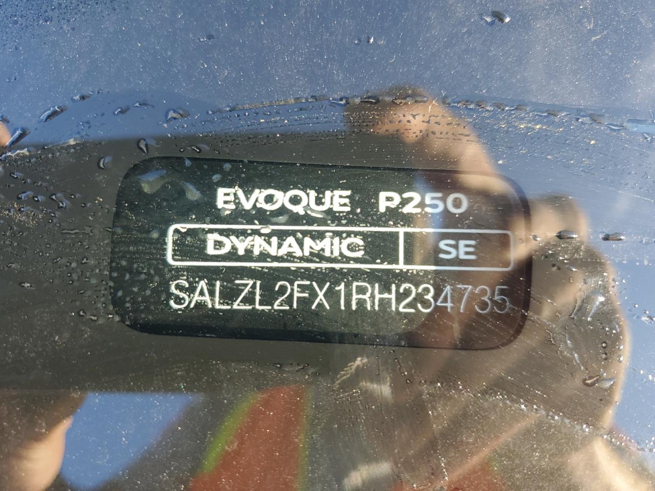 2024 Land Rover Range Rover Evoque Dynamic Se VIN: SALZL2FX1RH234735 Lot: 86794435