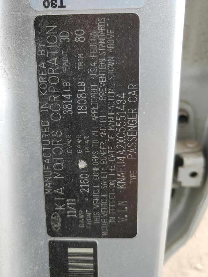 2012 Kia Forte Ex VIN: KNAFU4A2XC5551434 Lot: 82262335