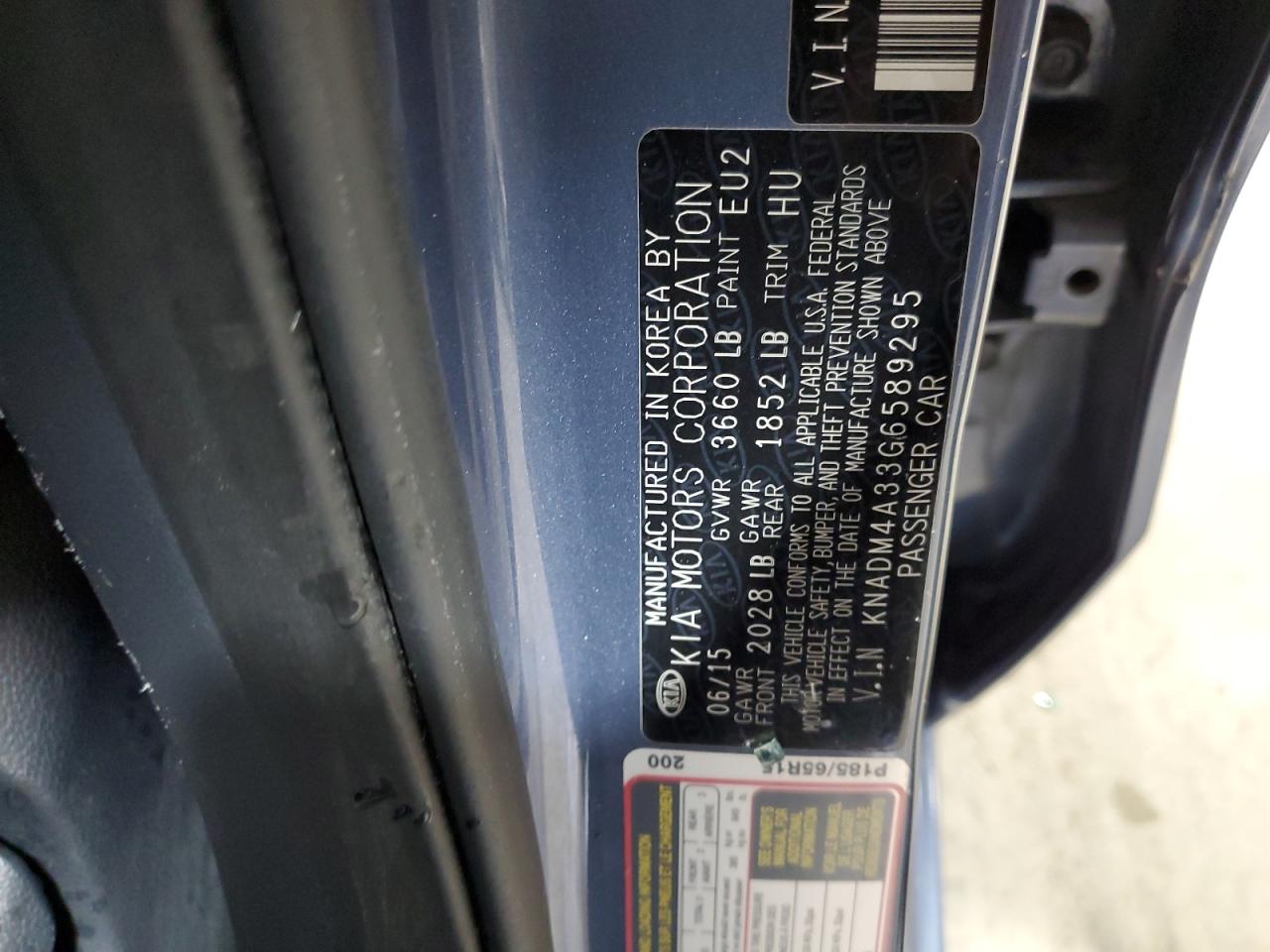 2016 Kia Rio Lx VIN: KNADM4A33G6589295 Lot: 90891855