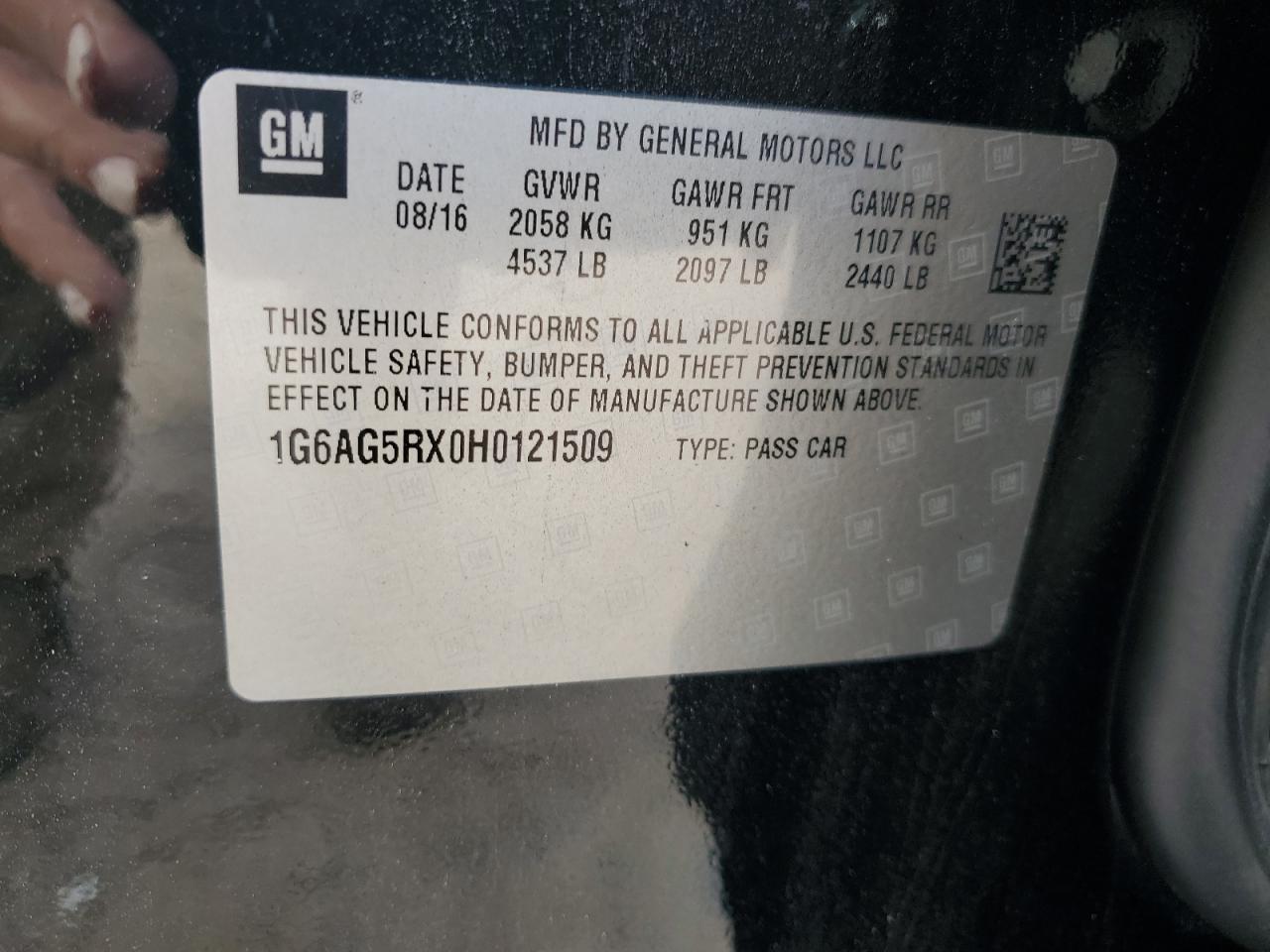 2017 Cadillac Ats VIN: 1G6AG5RX0H0121509 Lot: 86067295