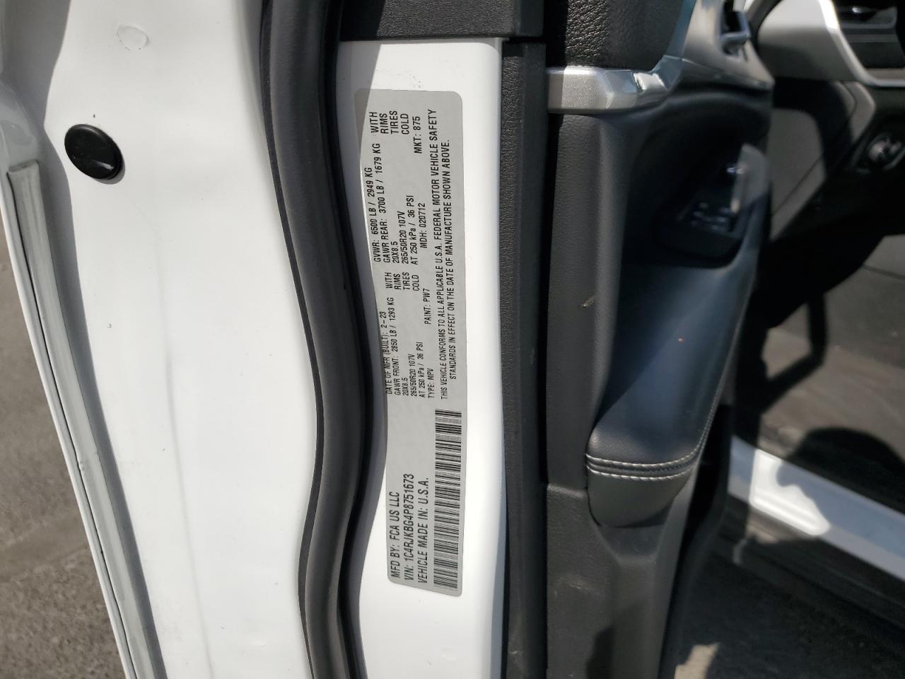 2023 Jeep Grand Cherokee L Limited VIN: 1C4RJKBG4P8751673 Lot: 85921685