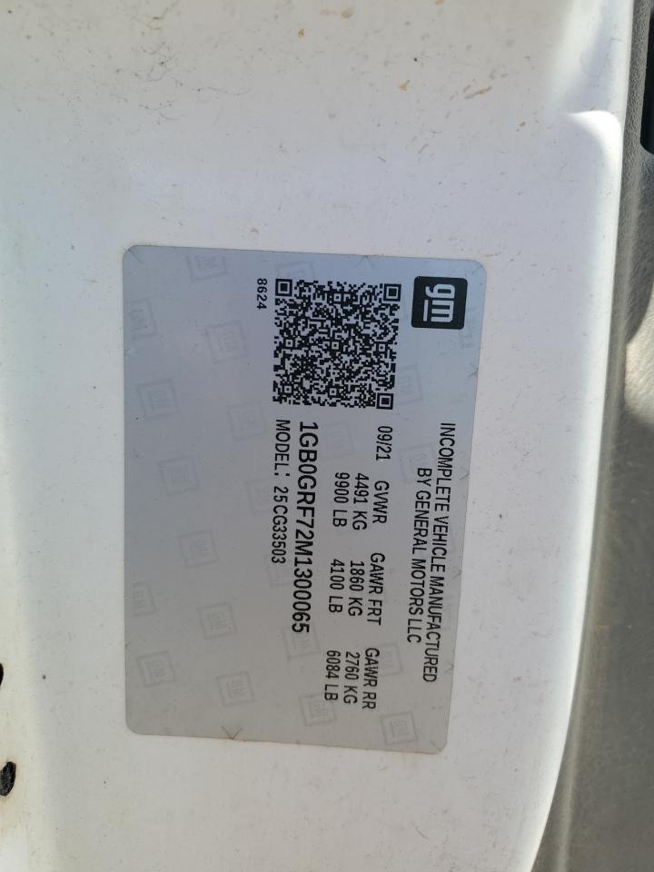 2021 Chevrolet Express G3500 VIN: 1GB0GRF72M1300065 Lot: 80492105