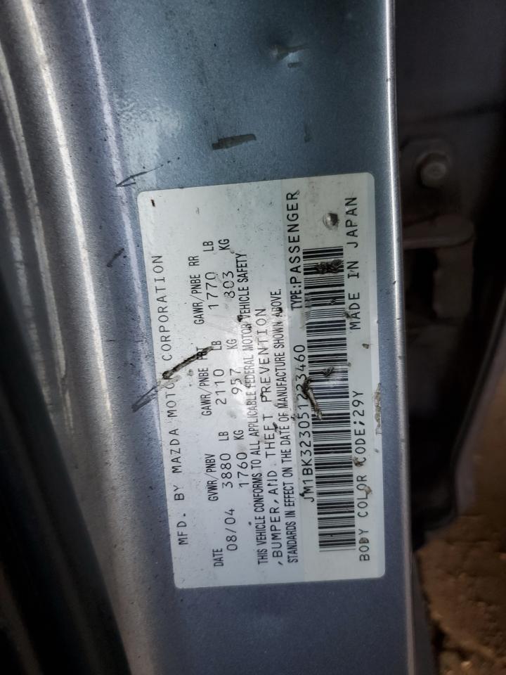 2005 Mazda 3 S VIN: JM1BK323051223460 Lot: 90010105