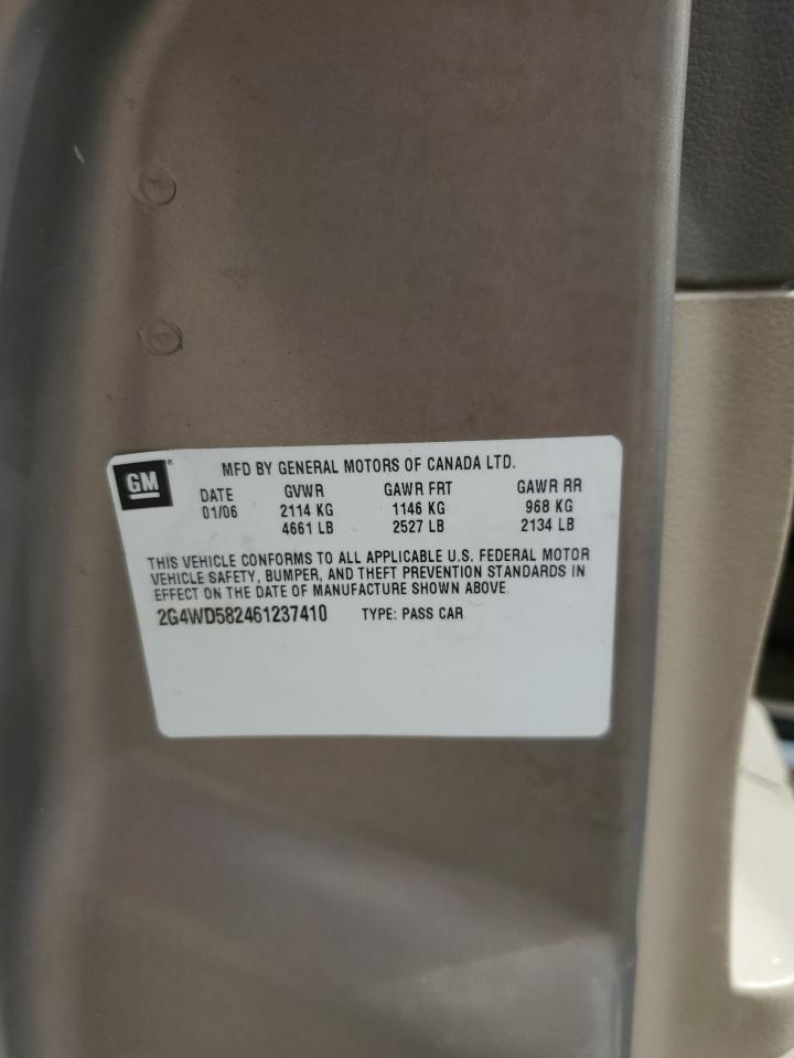 2006 Buick Lacrosse Cxl VIN: 2G4WD582461237410 Lot: 89661285