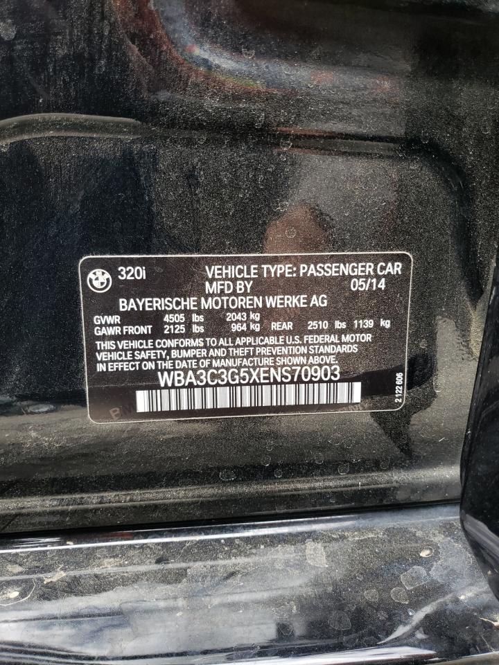 2014 BMW 320 I xDrive VIN: WBA3C3G5XENS70903 Lot: 86040315