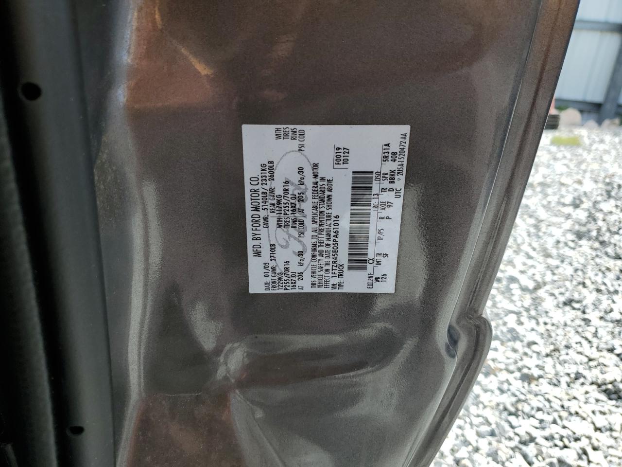 2005 Ford Ranger Super Cab VIN: 1FTZR45E05PA61016 Lot: 86180005