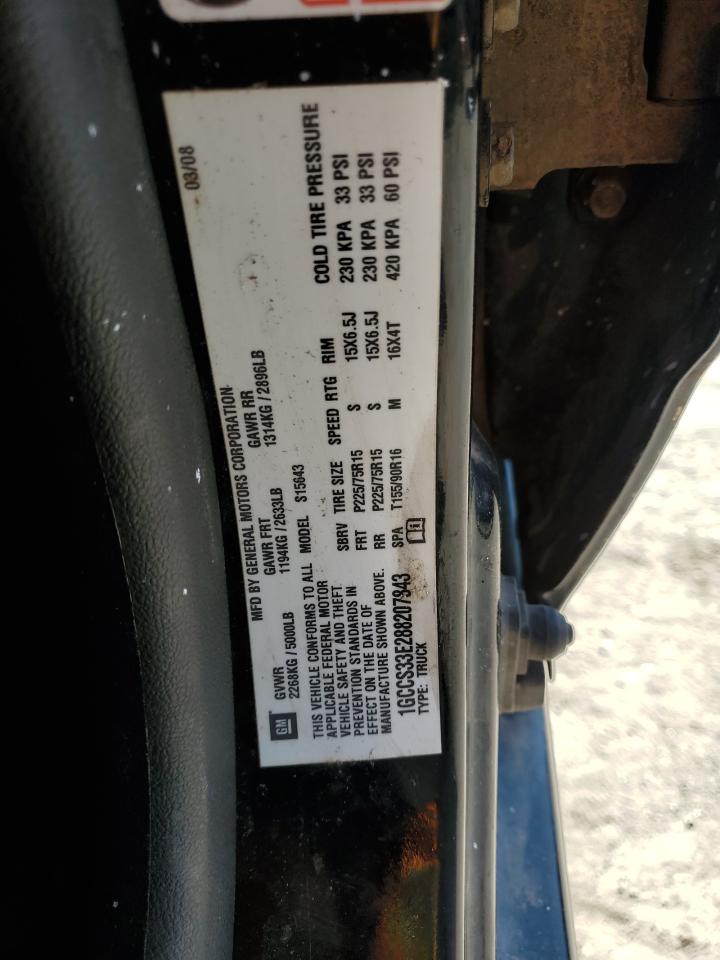 2008 Chevrolet Colorado Lt VIN: 1GCCS33E288207843 Lot: 85889675