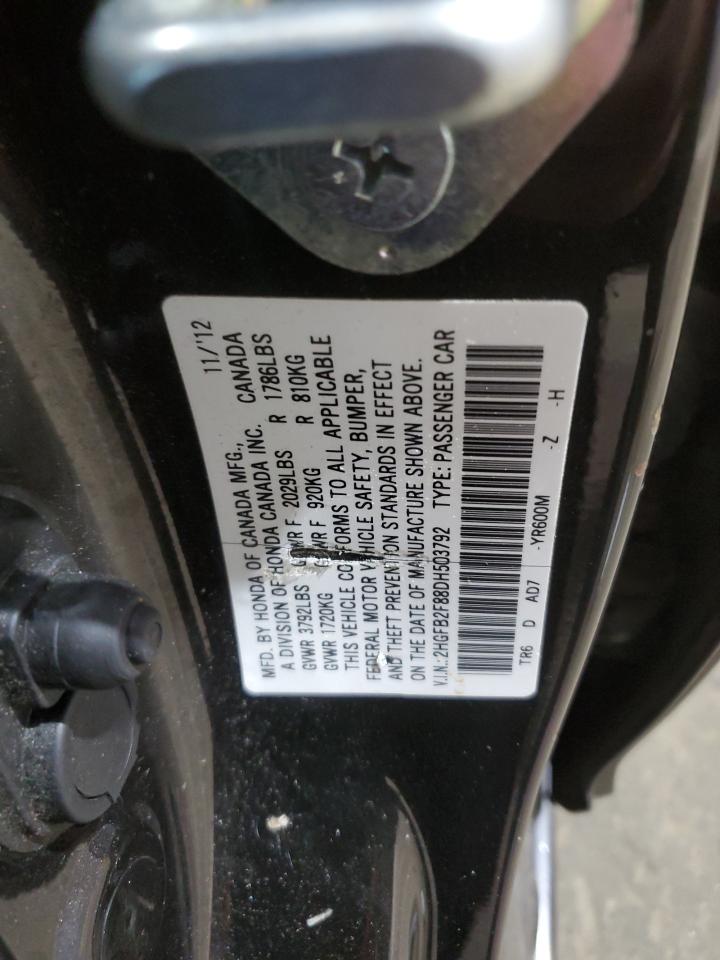 2013 Honda Civic Ex VIN: 2HGFB2F88DH503792 Lot: 85312135