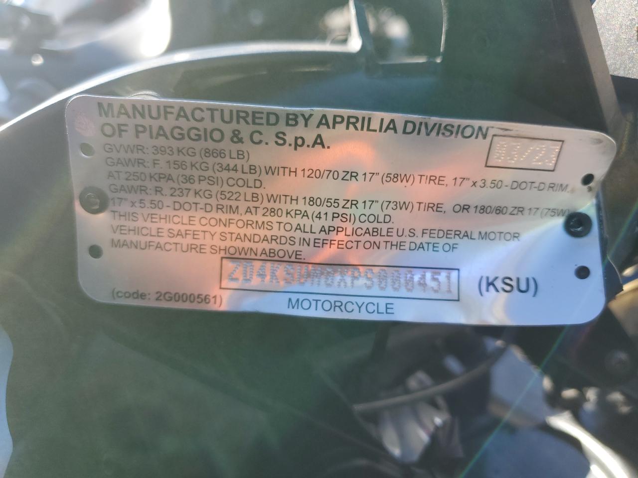 2023 Aprilia Tuono 660 Factory VIN: ZD4KSUM0XPS000451 Lot: 91038245