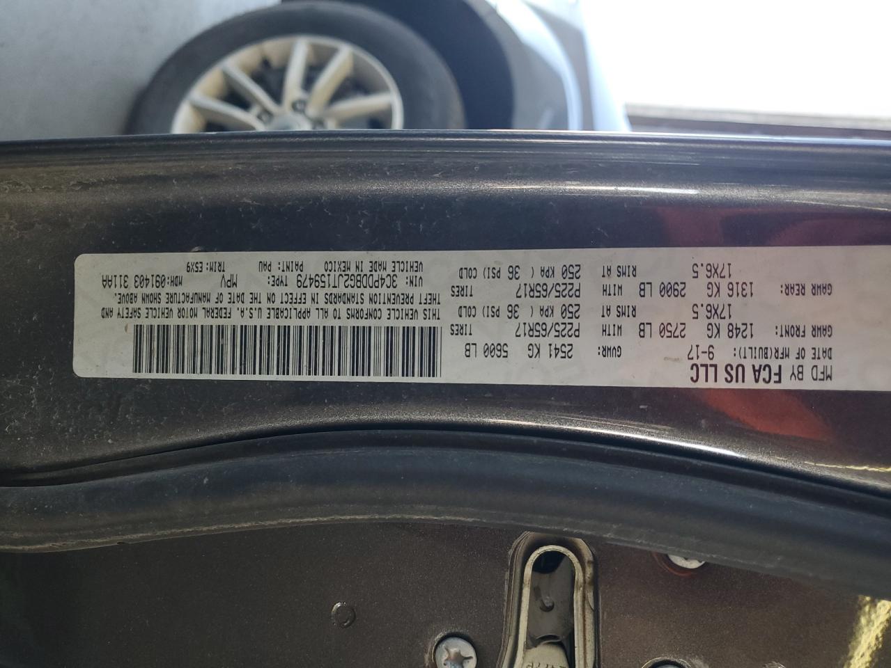 2018 Dodge Journey Sxt VIN: 3C4PDDBG2JT159479 Lot: 85004295