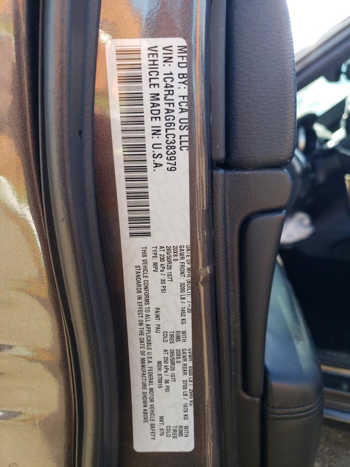 2020 Jeep Grand Cherokee Laredo VIN: 1C4RJFAG6LC383979 Lot: 85677955