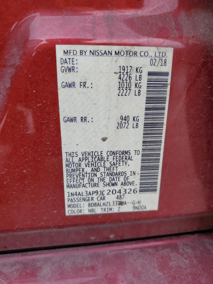 2018 Nissan Altima 2.5 VIN: 1N4AL3AP9JC204326 Lot: 82215545