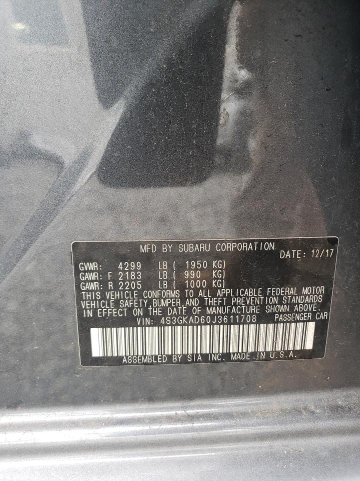 2018 Subaru Impreza Premium Plus VIN: 4S3GKAD60J3611708 Lot: 86254425