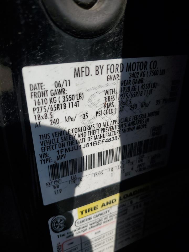 2011 Ford Expedition Xlt VIN: 1FMJU1J51BEF48387 Lot: 84851685