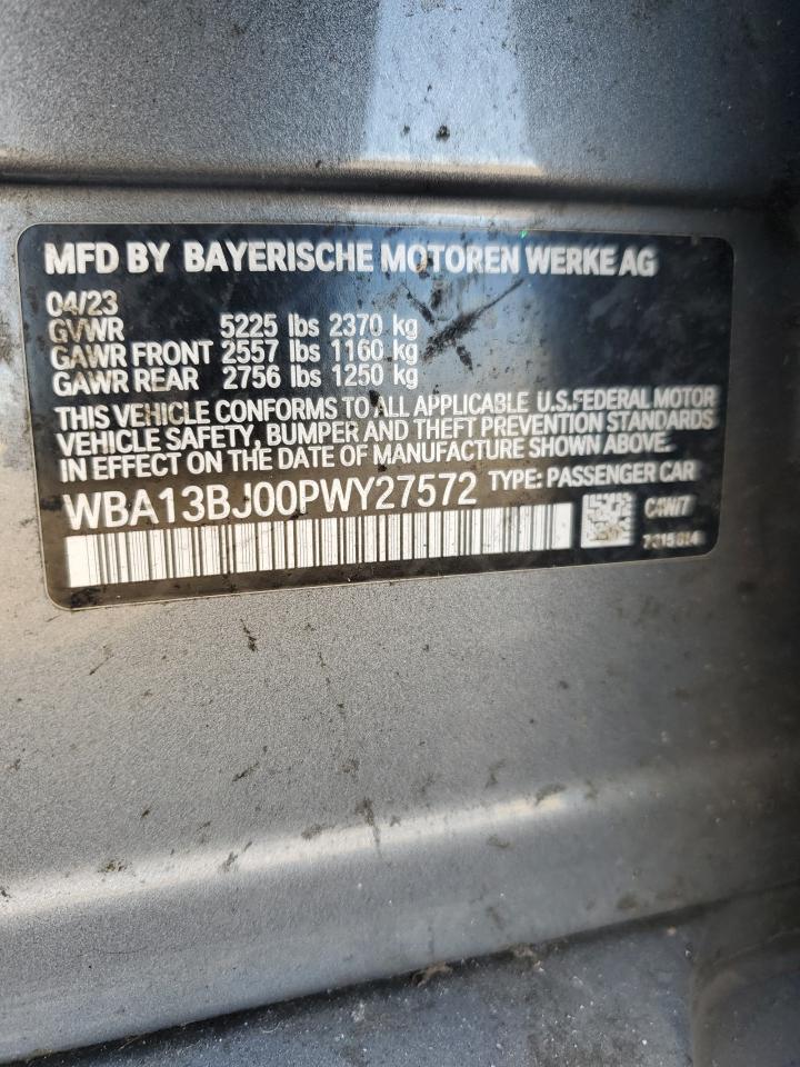 2023 BMW 530 Xi VIN: WBA13BJ00PWY27572 Lot: 85373445