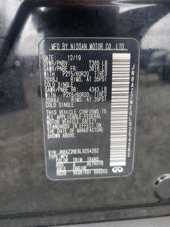 2020 Infiniti Qx80 Luxe VIN: JN8AZ2NE6L9254262 Lot: 85567845