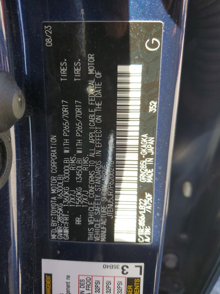 2023 Toyota 4Runner Se VIN: JTENU5JR7P6200218 Lot: 84630275