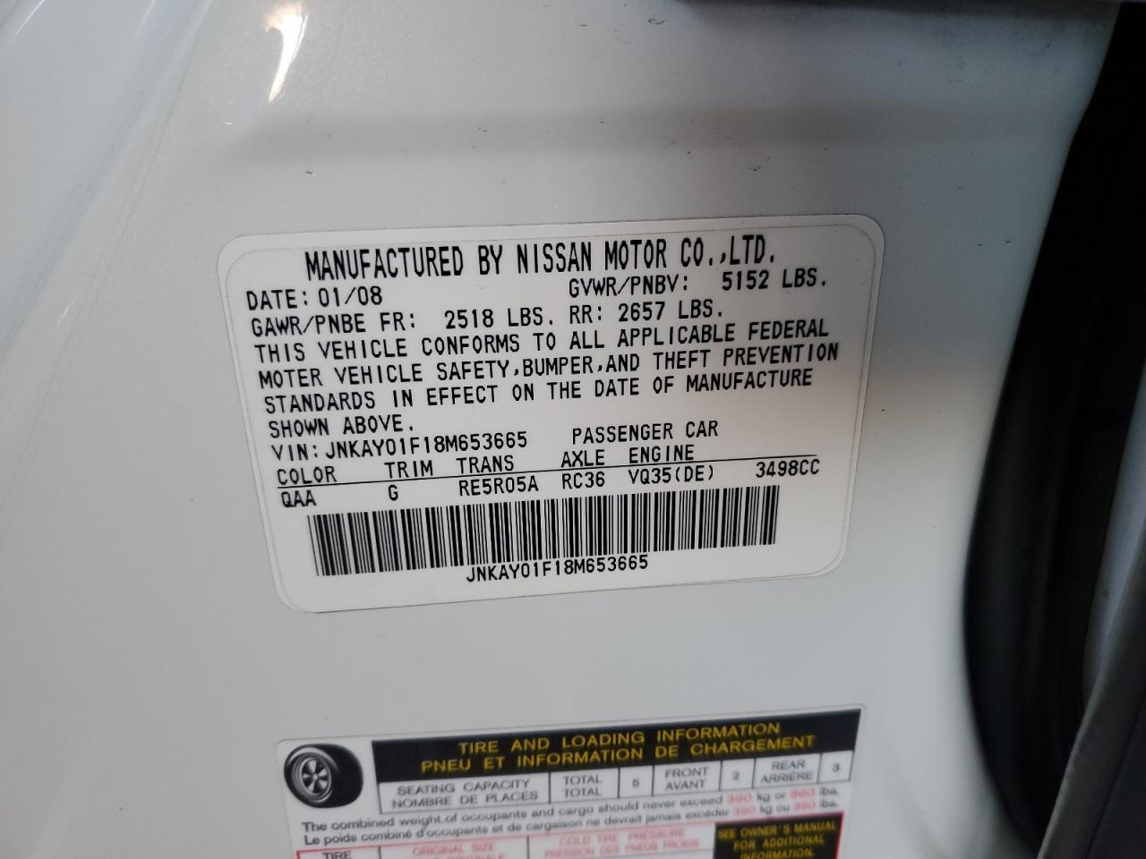 2008 Infiniti M35 Base VIN: JNKAY01F18M653665 Lot: 82006315