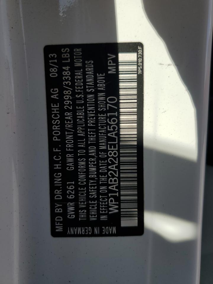 2014 Porsche Cayenne S VIN: WP1AB2A28ELA56170 Lot: 90845585