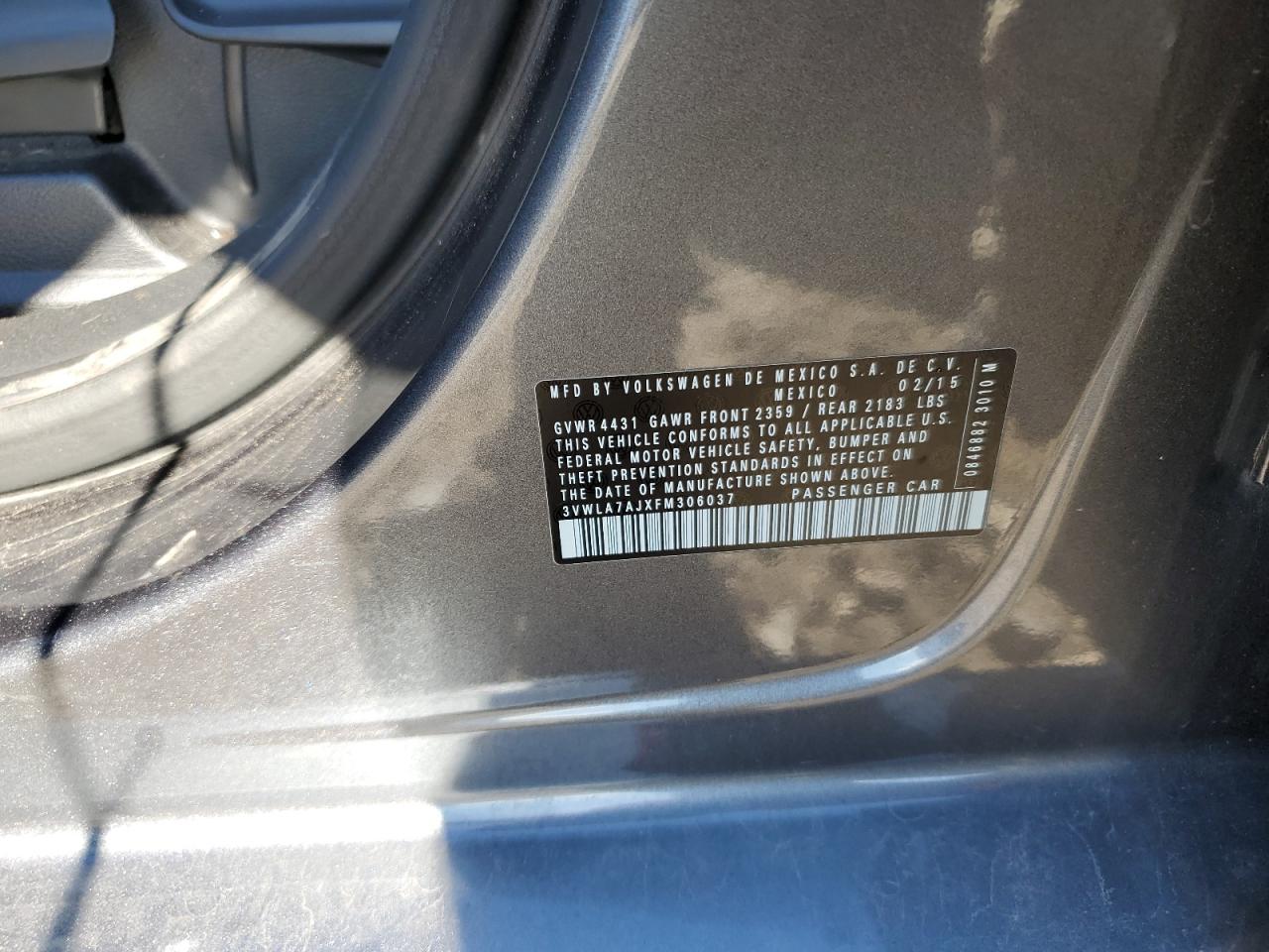 2015 Volkswagen Jetta Tdi VIN: 3VWLA7AJXFM306037 Lot: 86161285