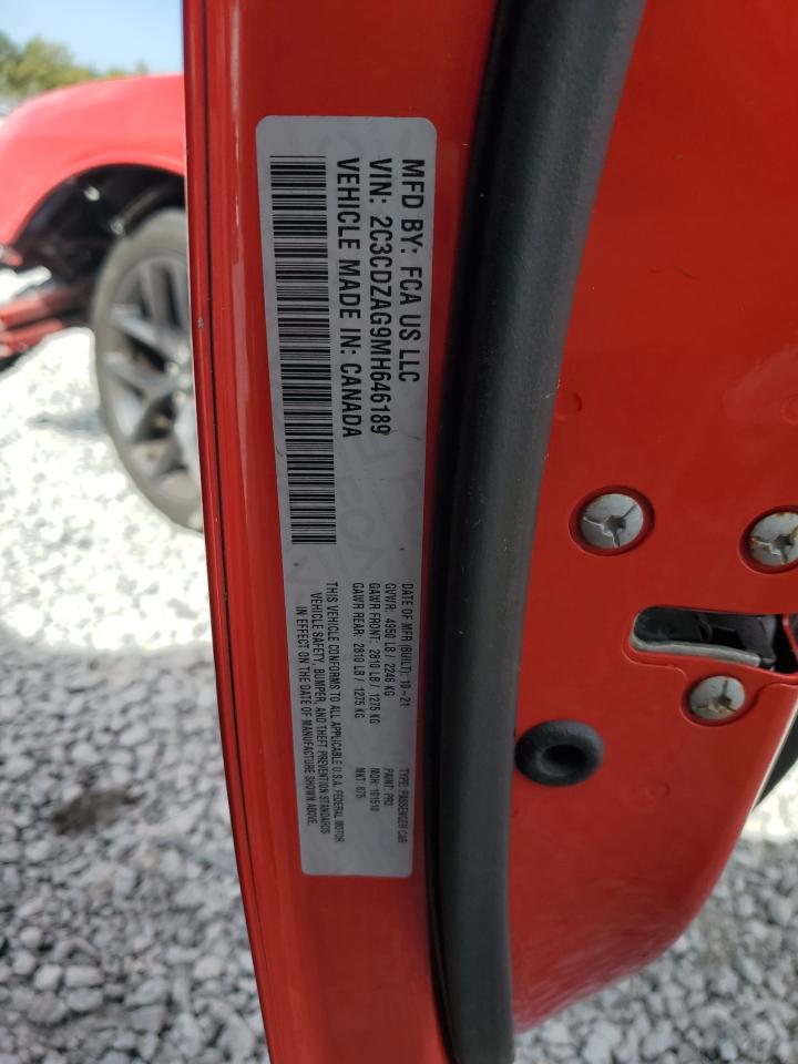 2021 Dodge Challenger Sxt VIN: 2C3CDZAG9MH646189 Lot: 84974085