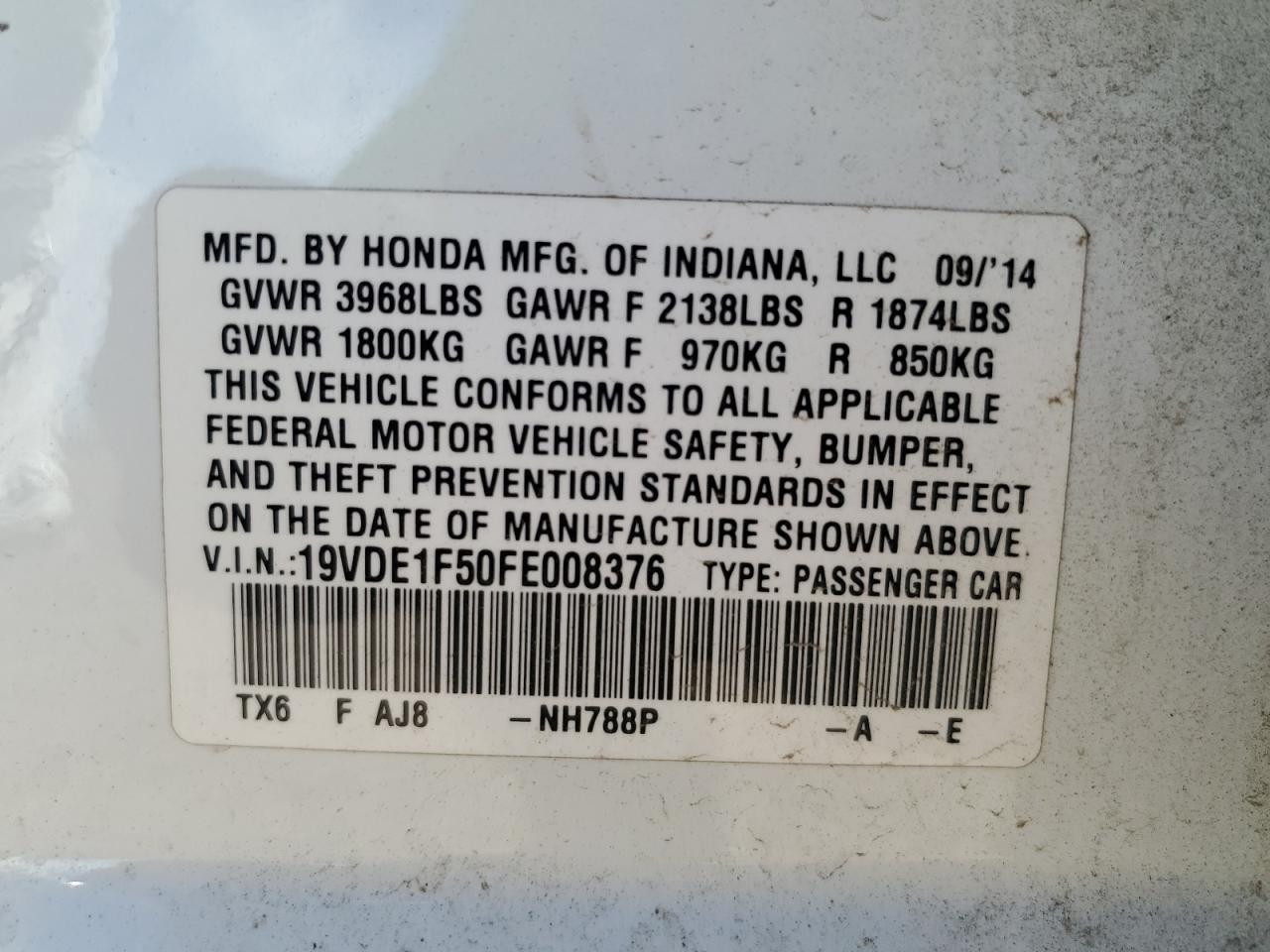 2015 Acura Ilx 20 Premium VIN: 19VDE1F50FE008376 Lot: 90865235