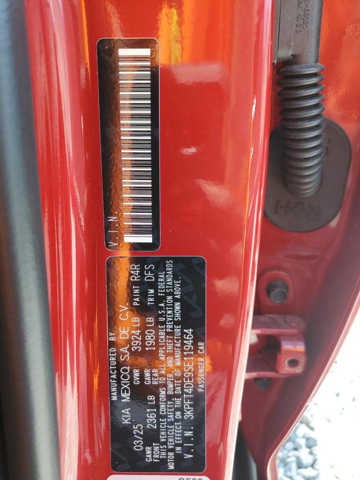 2025 Kia K4 Lx VIN: 3KPFT4DE9SE119464 Lot: 84867115