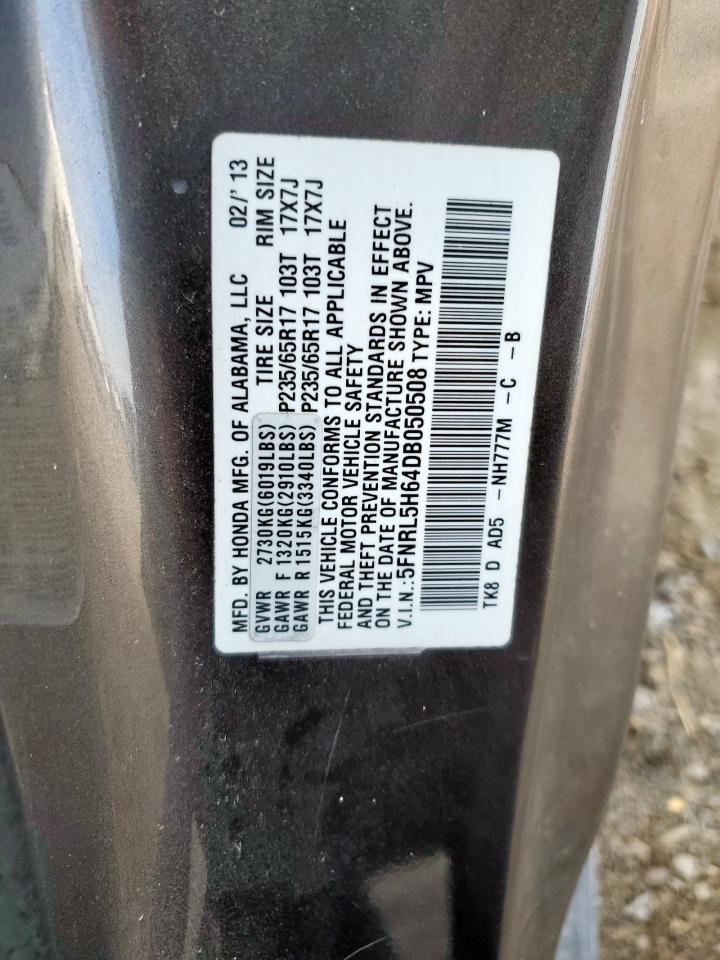 2013 Honda Odyssey Exl VIN: 5FNRL5H64DB050508 Lot: 84414485