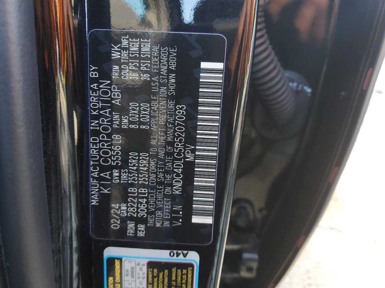 2024 Kia Ev6 Gt Line VIN: KNDC4DLC5R5207093 Lot: 85502695