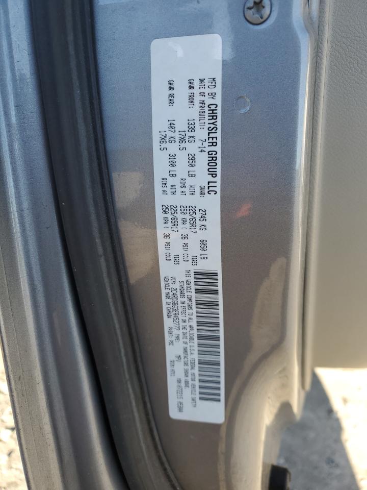 2014 Dodge Grand Caravan Se VIN: 2C4RDGBG3ER452777 Lot: 86668785